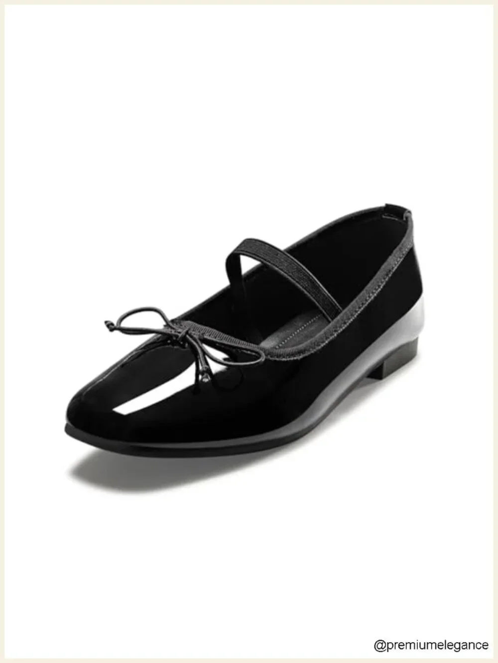Patent Ballet Flats with Bow Square Toe Slip On Dressy Comfortable